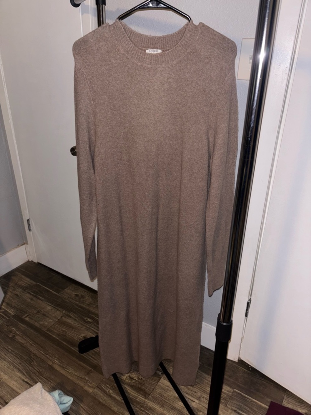 J. Crew Factory Long-Sleeve Knit Maxi Dress - Taupe Brown